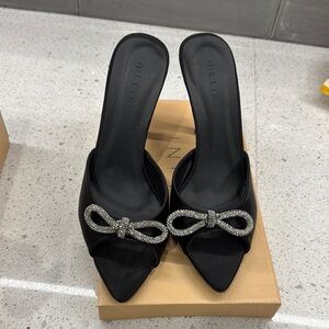 Billini Black Women's Shoes with Rhinestone Bow leilah with bow